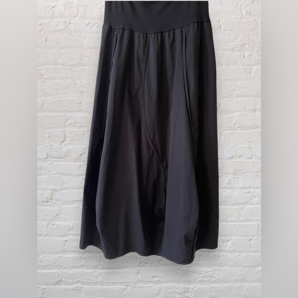 Oska Womens Lantern Skirt Sz 2 US 8-10 Black Fold Over Waist Midi Lagenlook - Picture 4 of 8